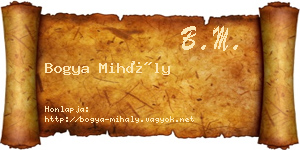 Bogya Mihály névjegykártya